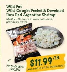 Wild Pat Wild-Caught Peeled & Deveined Raw Red Argentine Shrimp at Sprouts