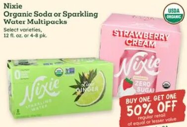 Nixie Organic Soda or Sparkling Water Multipacks