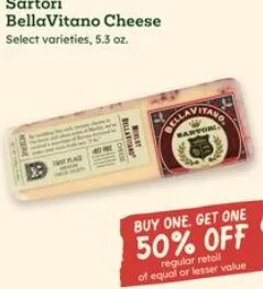 Sartori BellaVitano Cheese