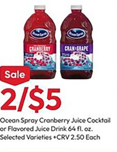 Ocean Spray Cranberry Juice Cocktail at Stater Bros.