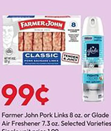 Farmer John Pork Links or Glade Air Freshener
