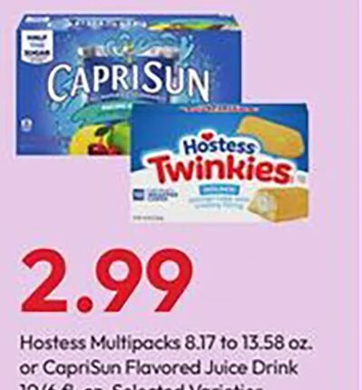 Hostess Multipacks or CapriSun Flavored Juice Drink