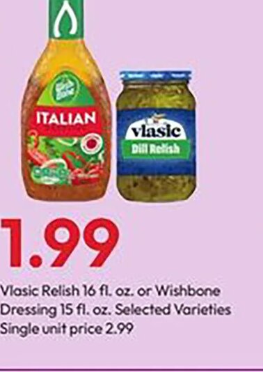 Vlasic Relish or Wishbone Dressing