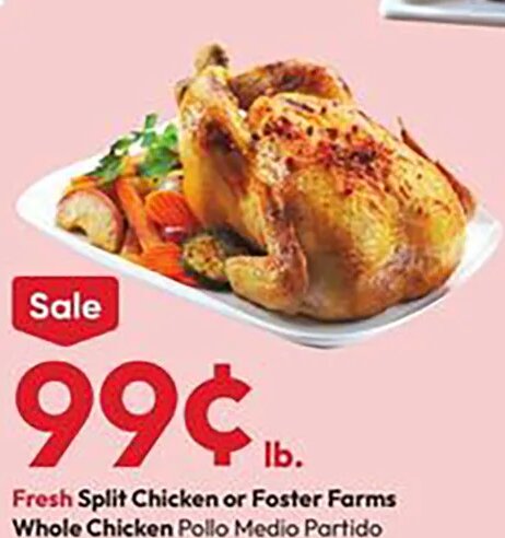 Fresh Split Chicken or Foster Farms Whole Chicken at Stater Bros.