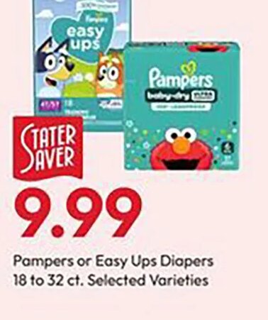 Pampers or Easy Ups Diapers at Stater Bros.
