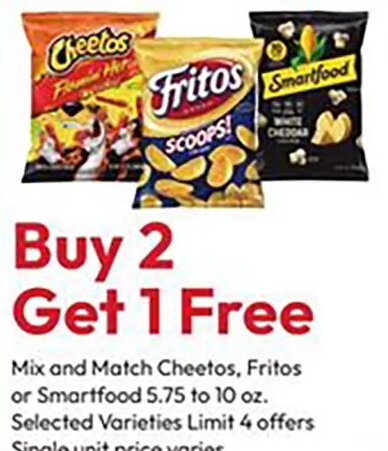 Cheetos, Fritos or Smartfood