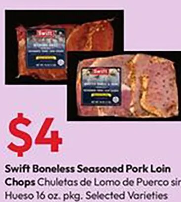 Swift Boneless Seasoned Pork Loin Chops