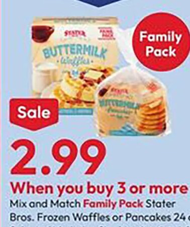 Stater Bros. Frozen Waffles or Pancakes