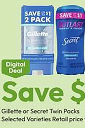 Gillette or Secret Twin Packs