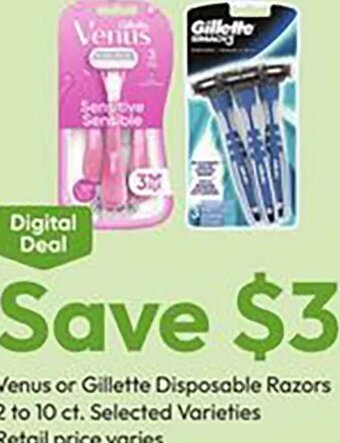 Venus or Gillette Disposable Razors