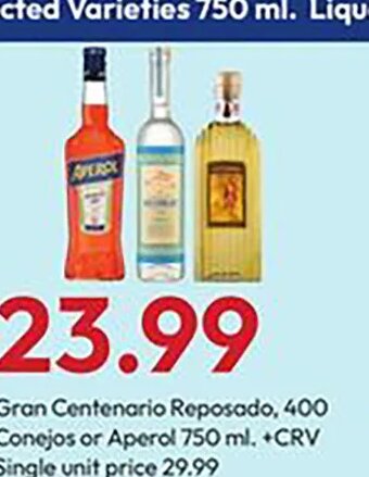 Gran Centenario Reposado or Aperol