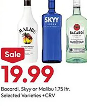 Bacardi, Skyy or Malibu
