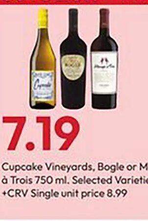 Cupcake Vineyards, Bogle or Ménage à Trois
