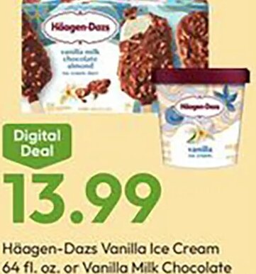 Haagen-Dazs Vanilla Ice Cream or Almond Ice Cream Bars