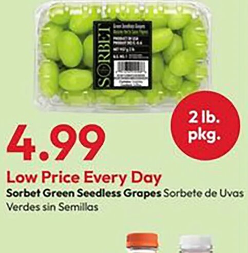 Sorbet Green Seedless Grapes at Stater Bros.