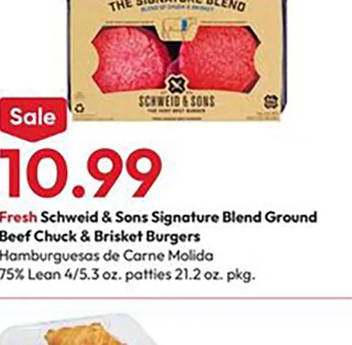 Fresh Schweid & Sons Signature Blend Ground Beef Chuck & Brisket Burgers at Stater Bros.