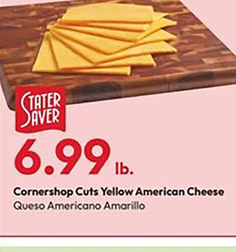 Cornershop Cuts Yellow American Cheese at Stater Bros.