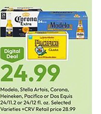 Modelo, Stella Artois, Corona, Heineken, Pacifico or Dos Equis