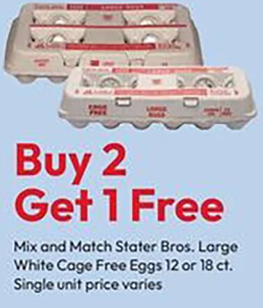 Stater Bros. Large White Cage Free Eggs