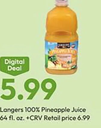 Langers 100% Pineapple Juice at Stater Bros.