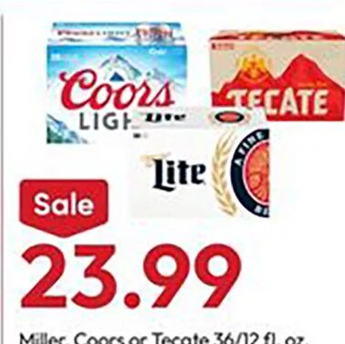 Miller, Coors or Tecate at Stater Bros.