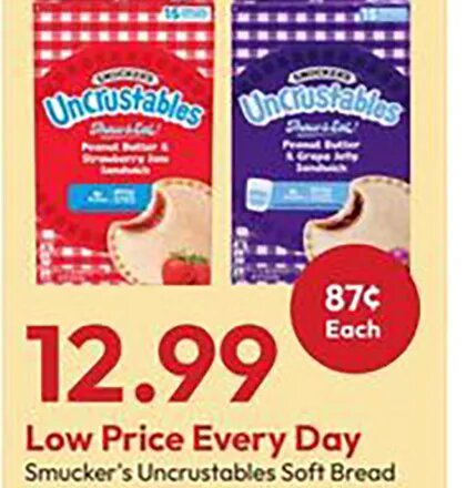 Smucker's Uncrustables Soft Bread Sandwiches