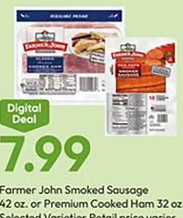 Farmer John Smoked Sausage at Stater Bros.