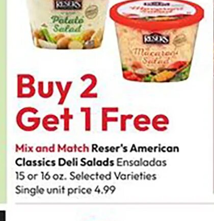 Reser's American Classics Deli Salads at Stater Bros.