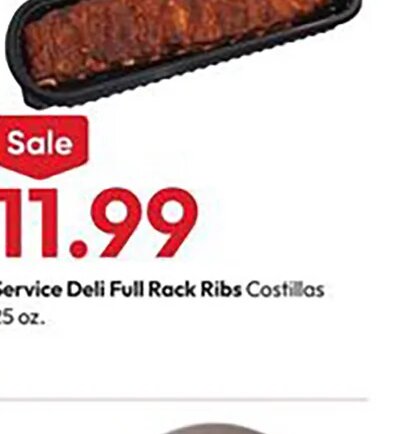 Service Deli Full Rack Ribs at Stater Bros.