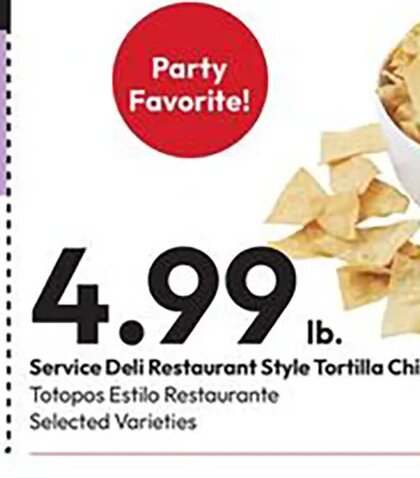 Service Deli Restaurant Style Tortilla Chips at Stater Bros.