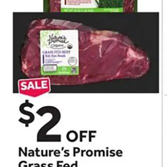 Nature's Promise Grass Fed Ground Beef or Steak