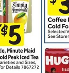 Simply Ade, Minute Maid Zero or Gold Iced Tea at Stop & Shop