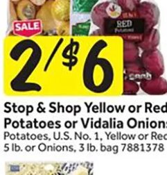 Stop & Shop Yellow or Red Potatoes or Vidalia Onions at Stop & Shop