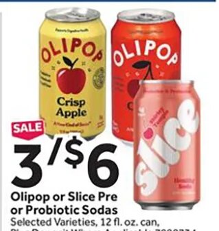 Olipop or Slice Pre or Probiotic Sodas at Stop & Shop