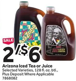 Arizona Iced Tea or Juice at Stop & Shop