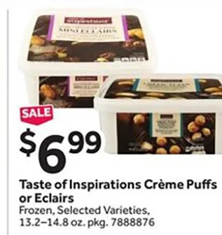 Taste of Inspirations Creme Puffs or Eclairs