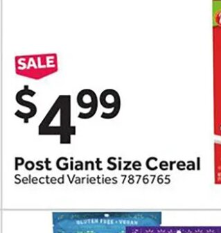 Post Giant Size Cereal