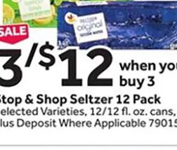 Stop & Shop Seltzer 12 Pack at Stop & Shop