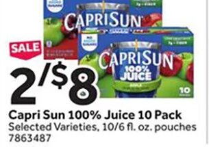 Capri Sun 100% Juice 10 Pack at Stop & Shop