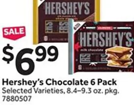 Hershey's Chocolate 6 Pack at Stop & Shop