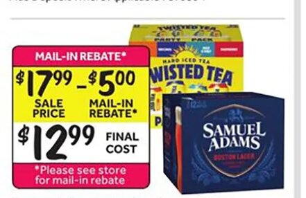 Samuel Adams or Twisted Tea 12 Pack