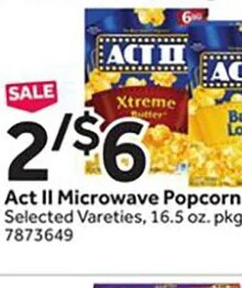 Act II Microwave Popcorn at Stop & Shop
