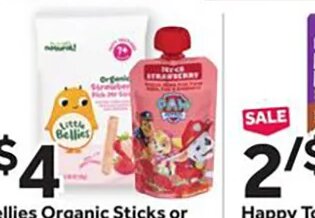 Little Bellies Organic Sticks or Paw Patrol Pouch