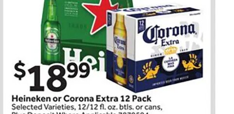 Heineken or Corona Extra 12 Pack at Stop & Shop