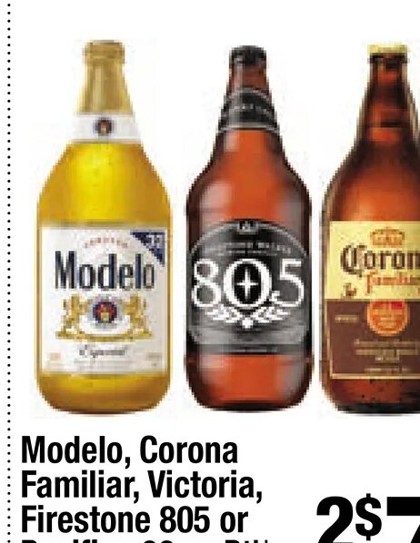 Modelo, Corona Familiar, Victoria, Firestone 805 or Pacifico 32 oz Btl at Super King Markets