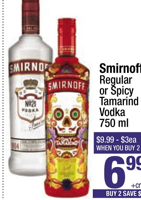 Smirnoff Regular or Spicy Tamarind Vodka