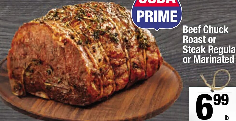 Beef Chuck Roast or Steak Regular or Marinated at Super King Markets