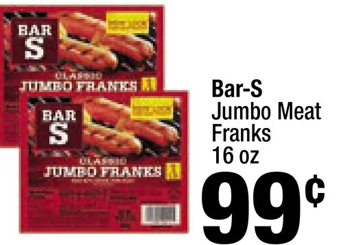 Bar-S Jumbo Meat Franks at Super King Markets