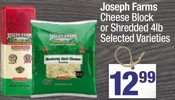 Joseph Farms Cheese Block or Shredded