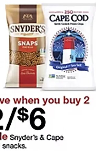 Select Snyder's & Cape Cod snacks